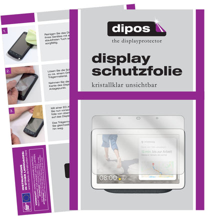 Klare Displayschutzfolie von dipos passend für Google Nest Max, präziser Zuschnitt und blasenfrei montiert