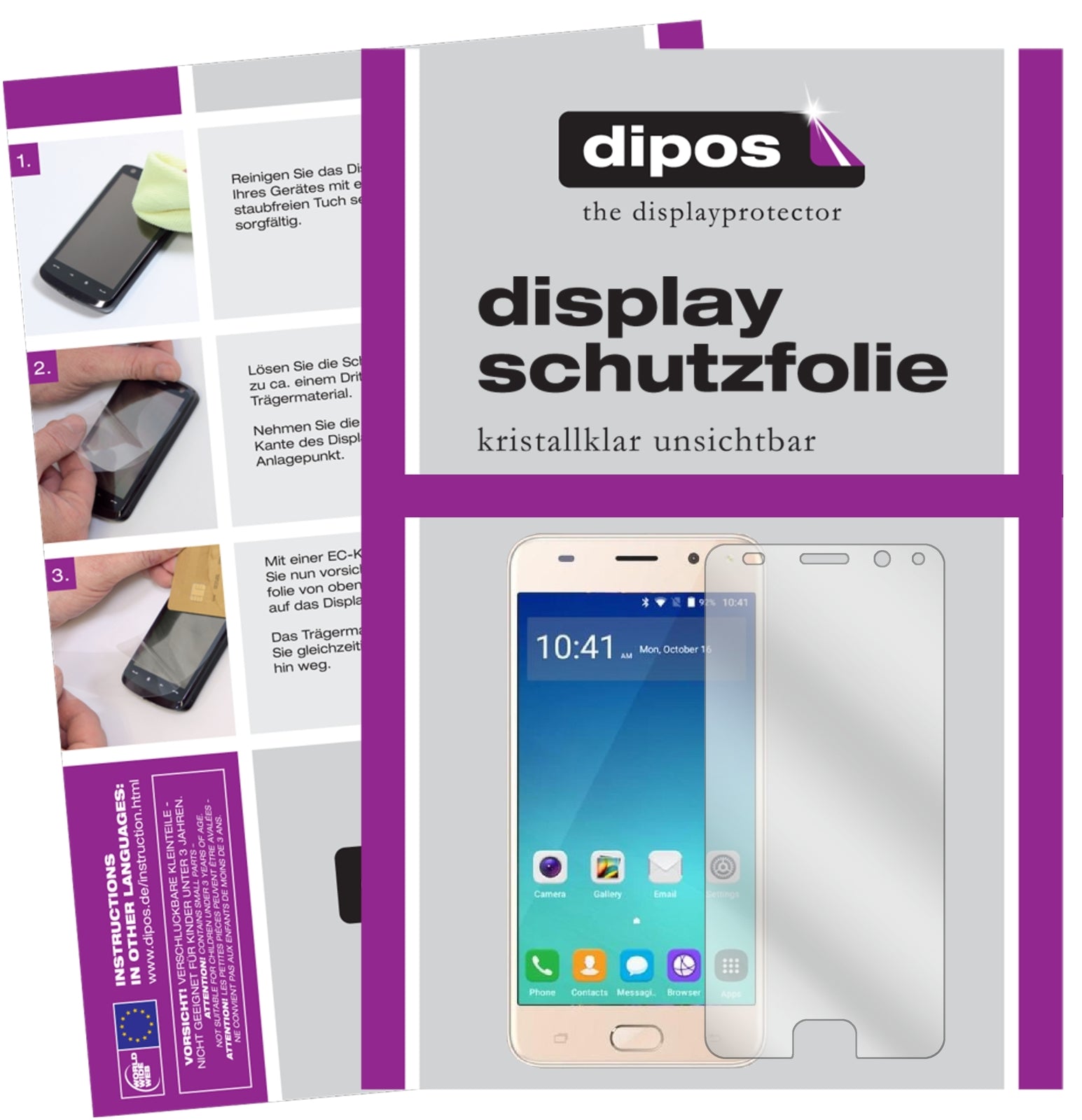 Klare Displayschutzfolie von dipos passend für Gooweel S11, präziser Zuschnitt und blasenfrei montiert