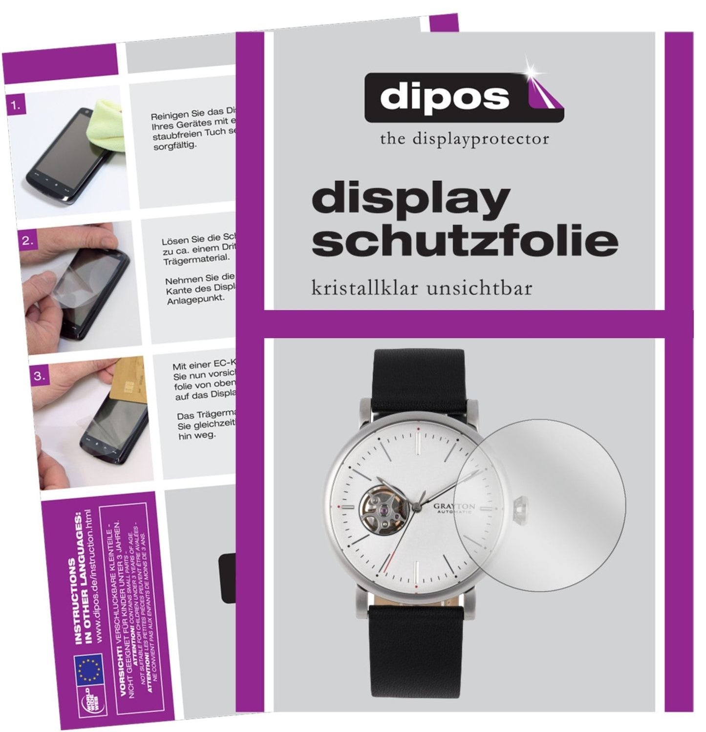 Klare Displayschutzfolie von dipos passend für Grayton Origin, präziser Zuschnitt und blasenfrei montiert