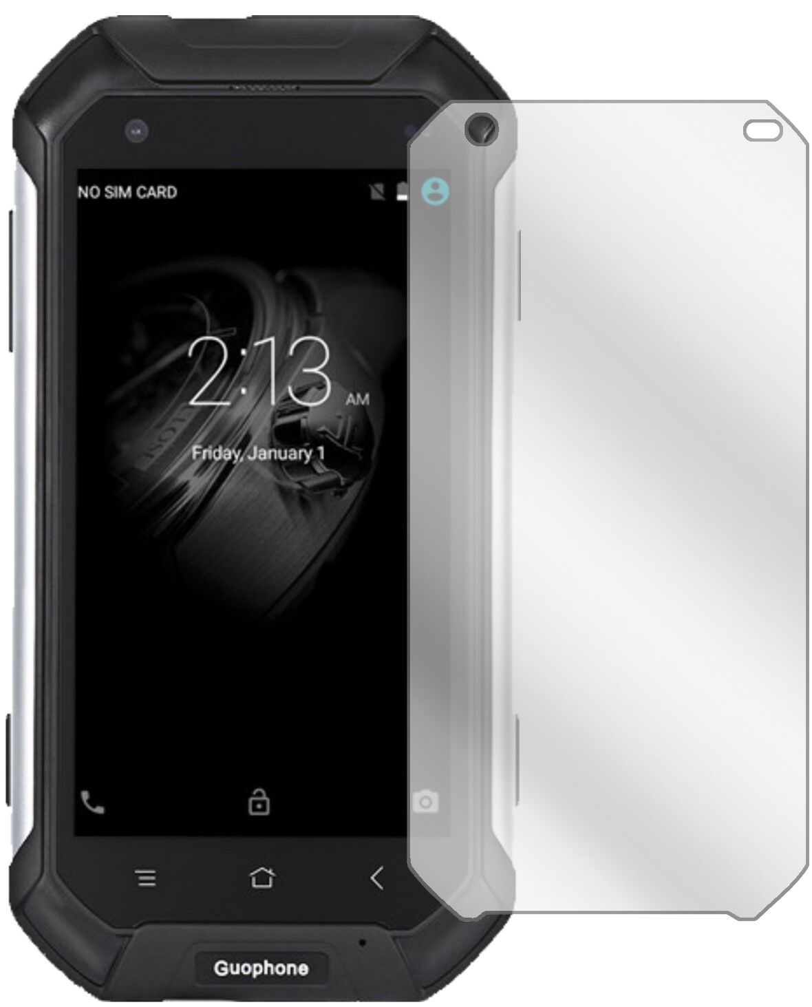 Klare Displayschutzfolie von dipos passend für Guophone V19, präziser Zuschnitt und blasenfrei montiert