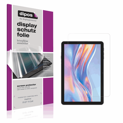 Klare Displayschutzfolie von dipos passend für Haehne ZLQ7 10 Zoll, präziser Zuschnitt und blasenfrei montiert