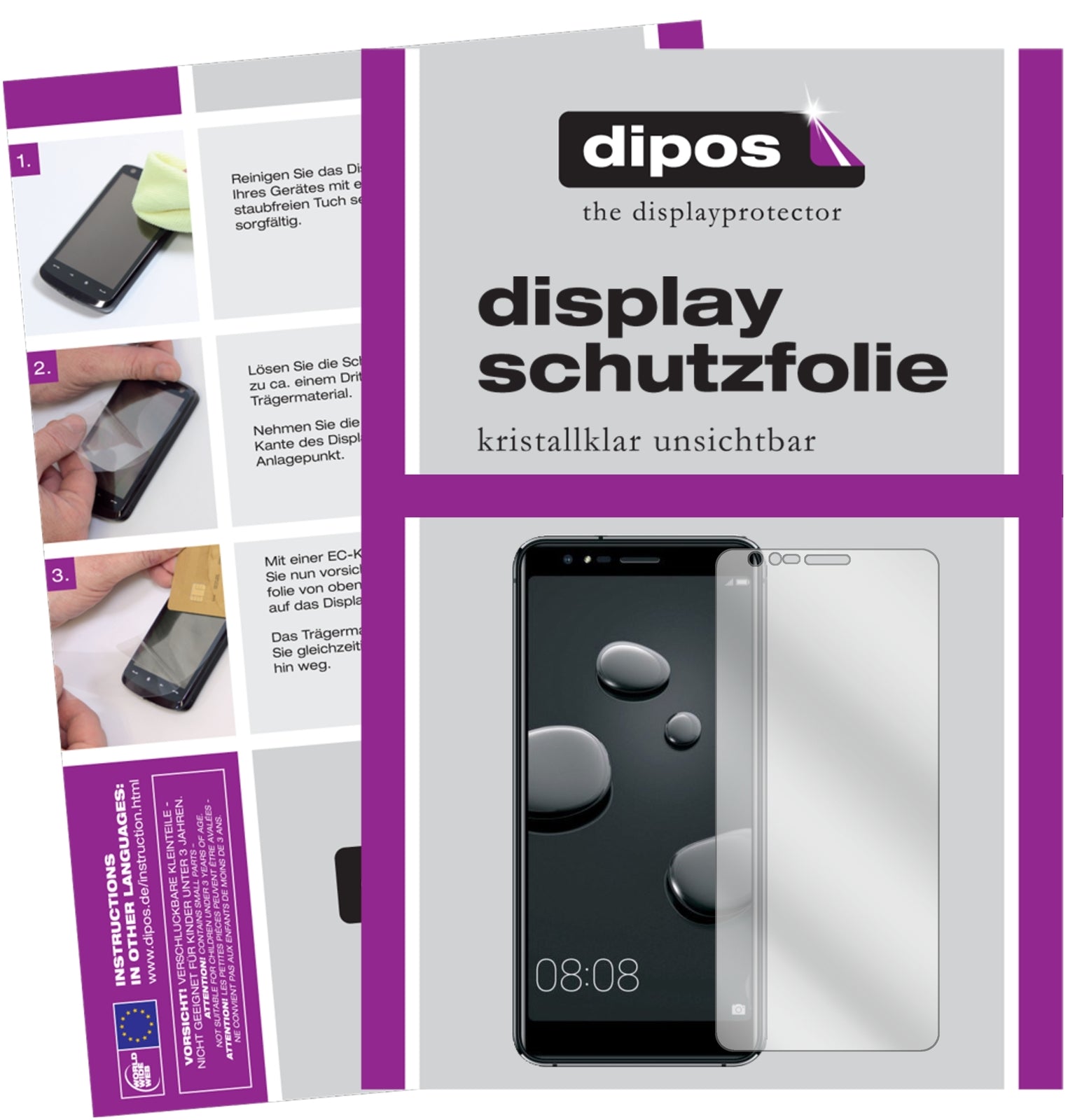 Klare Displayschutzfolie von dipos passend für Haier P10, präziser Zuschnitt und blasenfrei montiert