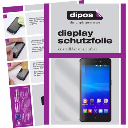 Klare Displayschutzfolie von dipos passend für HaierPhone L55S, präziser Zuschnitt und blasenfrei montiert