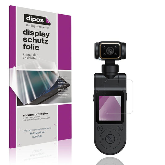 Klare Displayschutzfolie von dipos passend für HaloModora X201080, präziser Zuschnitt und blasenfrei montiert