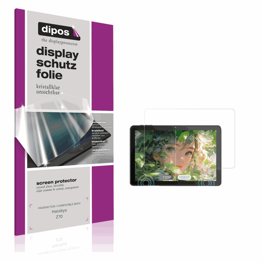 Klare Displayschutzfolie von dipos passend für Hasskya Z70, präziser Zuschnitt und blasenfrei montiert