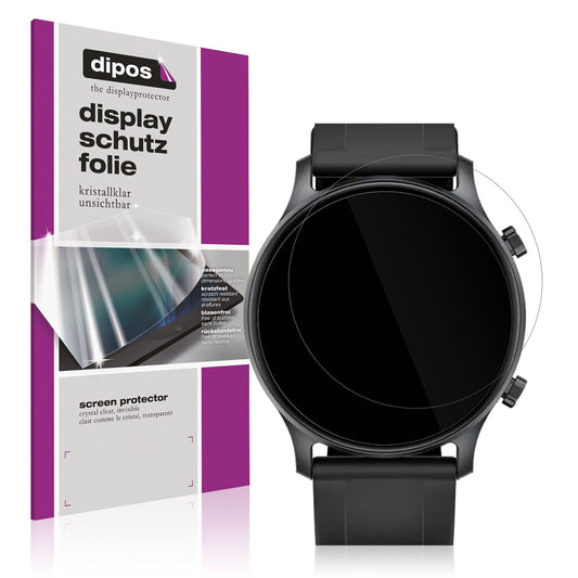 Klare Displayschutzfolie von dipos passend für Haylou RS3, präziser Zuschnitt und blasenfrei montiert