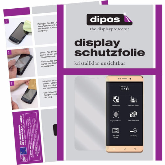 Klare Displayschutzfolie von dipos passend für Hisense E76, präziser Zuschnitt und blasenfrei montiert