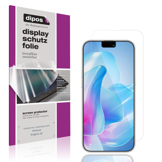 Klare Displayschutzfolie von dipos passend für Hisense Enigma SE, präziser Zuschnitt und blasenfrei montiert