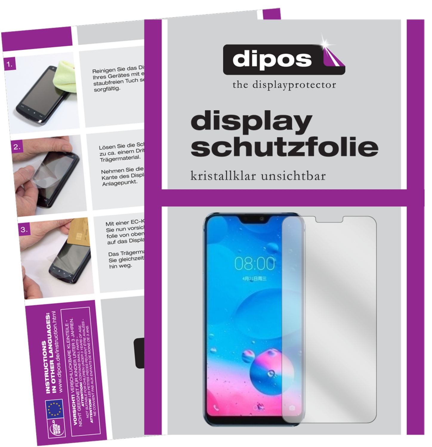 Klare Displayschutzfolie von dipos passend für Hisense H20, präziser Zuschnitt und blasenfrei montiert