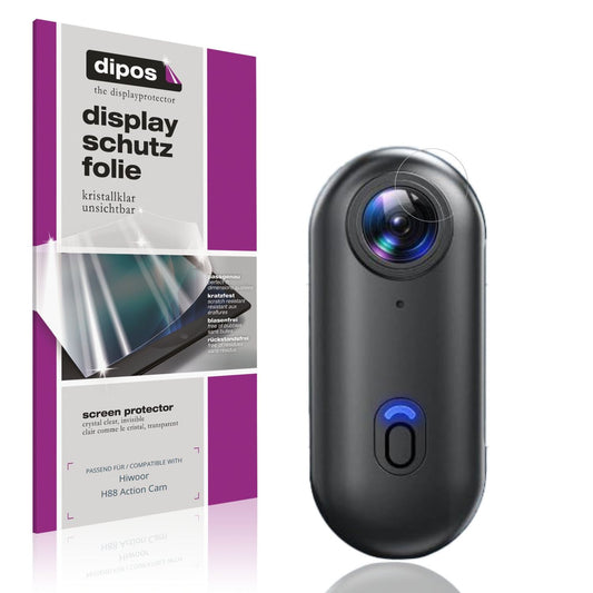 Klare Displayschutzfolie von dipos passend für Hiwoor H88 Action Cam, präziser Zuschnitt und blasenfrei montiert