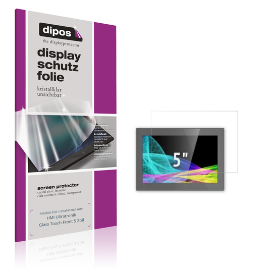 Klare Displayschutzfolie von dipos passend für HMI Ultratronik Glass Touch Front 5 Zoll, präziser Zuschnitt und blasenfrei montiert