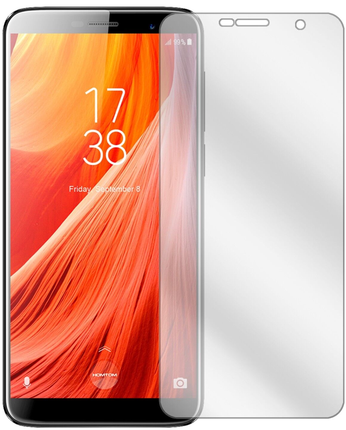 Klare Displayschutzfolie von dipos passend für HOMTOM S7, präziser Zuschnitt und blasenfrei montiert