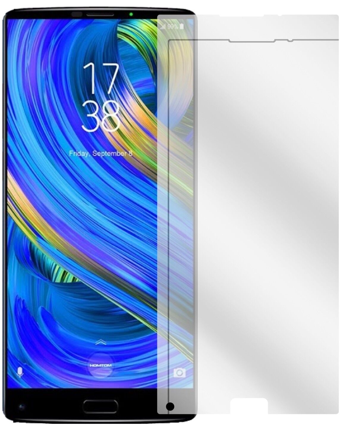 Klare Displayschutzfolie von dipos passend für HOMTOM S9 Plus, präziser Zuschnitt und blasenfrei montiert