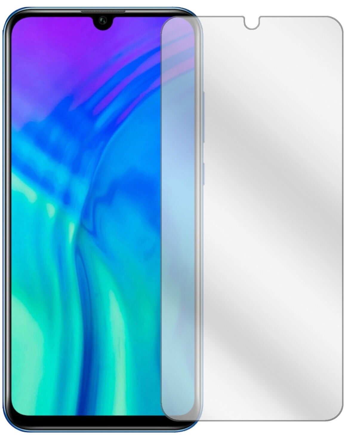 Klare Displayschutzfolie von dipos passend für Honor 20i, präziser Zuschnitt und blasenfrei montiert