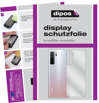 Klare Displayschutzfolie von dipos passend für Huawei nova 7 SE Rückseite, präziser Zuschnitt und blasenfrei montiert