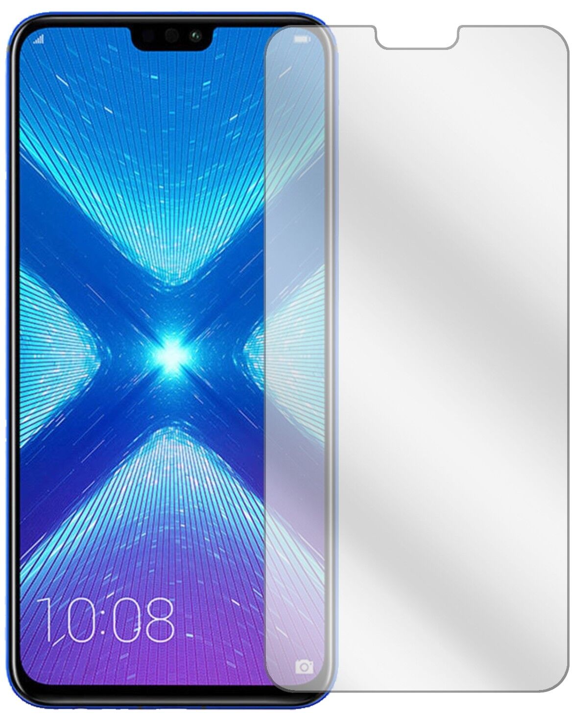 Klare Displayschutzfolie von dipos passend für Honor 8X, präziser Zuschnitt und blasenfrei montiert