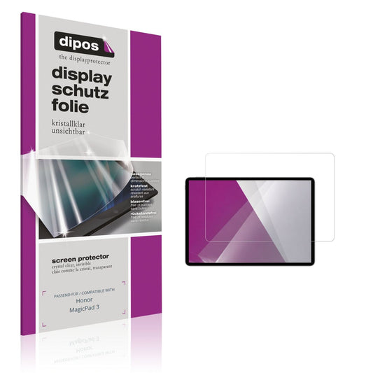 Klare Displayschutzfolie von dipos passend für Honor MagicPad 3, präziser Zuschnitt und blasenfrei montiert