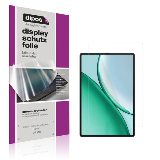 Klare Displayschutzfolie von dipos passend für Honor Pad X10, präziser Zuschnitt und blasenfrei montiert