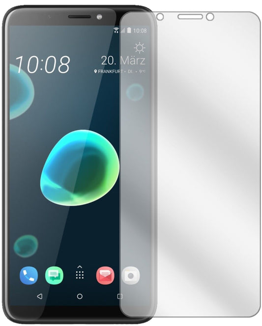 Klare Displayschutzfolie von dipos passend für HTC Desire 12 Plus, präziser Zuschnitt und blasenfrei montiert