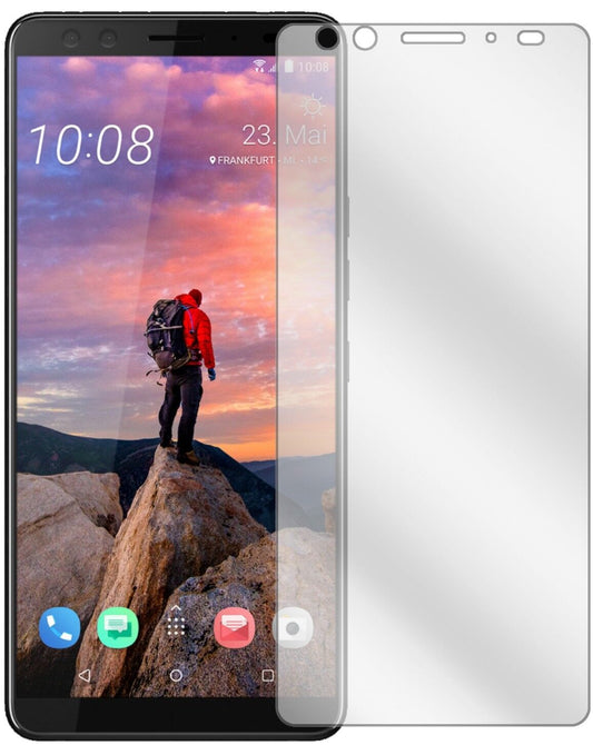 Klare Displayschutzfolie von dipos passend für HTC U12 Plus, präziser Zuschnitt und blasenfrei montiert