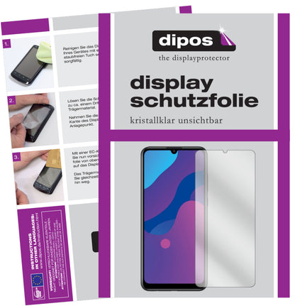 Klare Displayschutzfolie von dipos passend für Honor Play 9A, präziser Zuschnitt und blasenfrei montiert