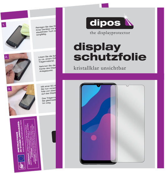 Klare Displayschutzfolie von dipos passend für Honor Play 9A, präziser Zuschnitt und blasenfrei montiert