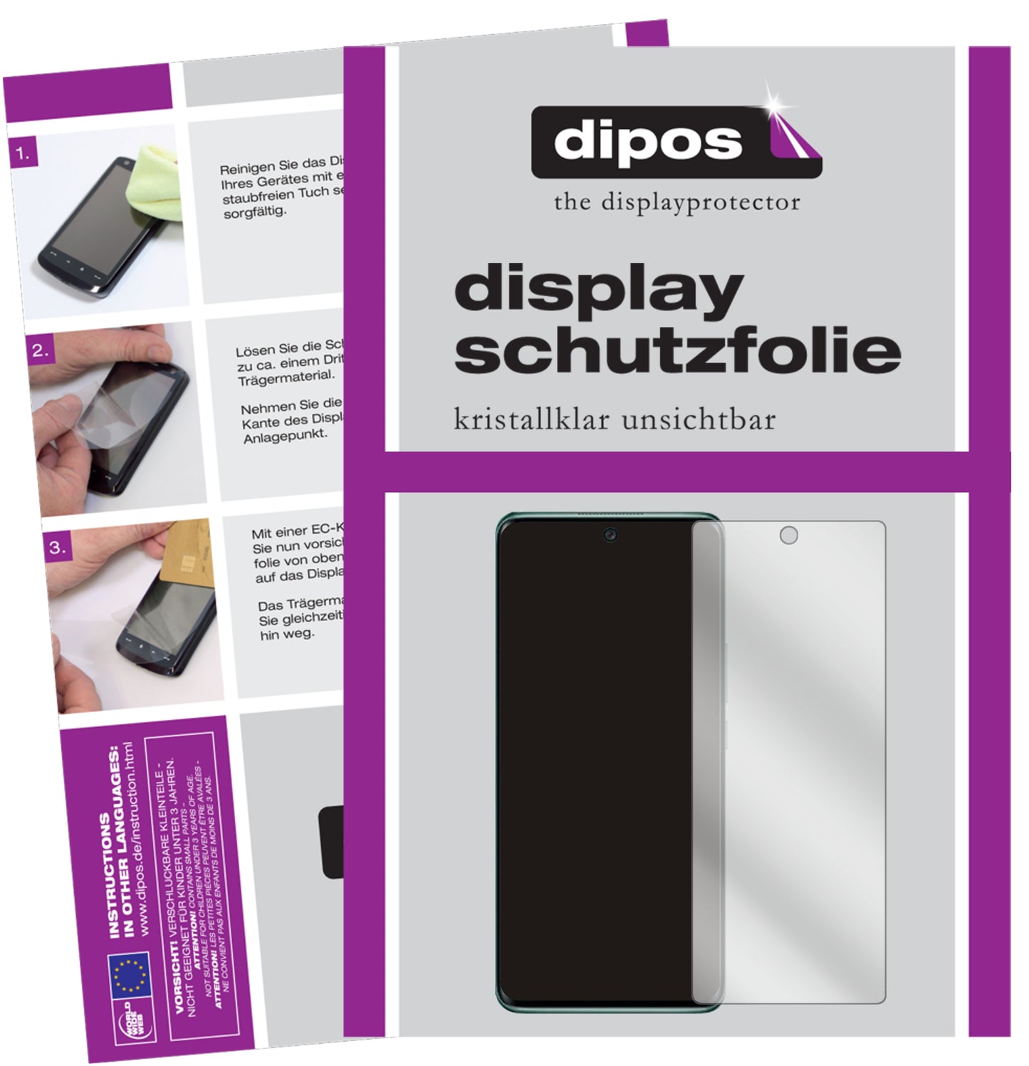 Klare Displayschutzfolie von dipos passend für Huawei Nova 8, präziser Zuschnitt und blasenfrei montiert