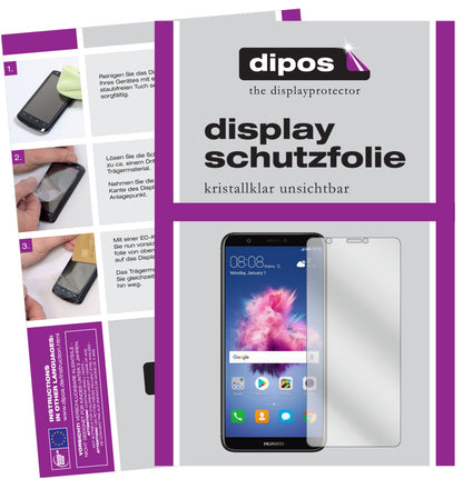 Klare Displayschutzfolie von dipos passend für Huawei P smart, präziser Zuschnitt und blasenfrei montiert