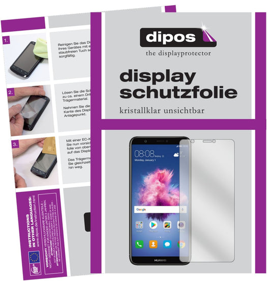 Klare Displayschutzfolie von dipos passend für Huawei P smart, präziser Zuschnitt und blasenfrei montiert