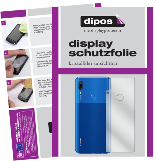 Klare Displayschutzfolie von dipos passend für Huawei P Smart Pro (2020) Rückseite, präziser Zuschnitt und blasenfrei montiert