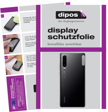 Klare Displayschutzfolie von dipos passend für Huawei P30 Kameralinse, präziser Zuschnitt und blasenfrei montiert