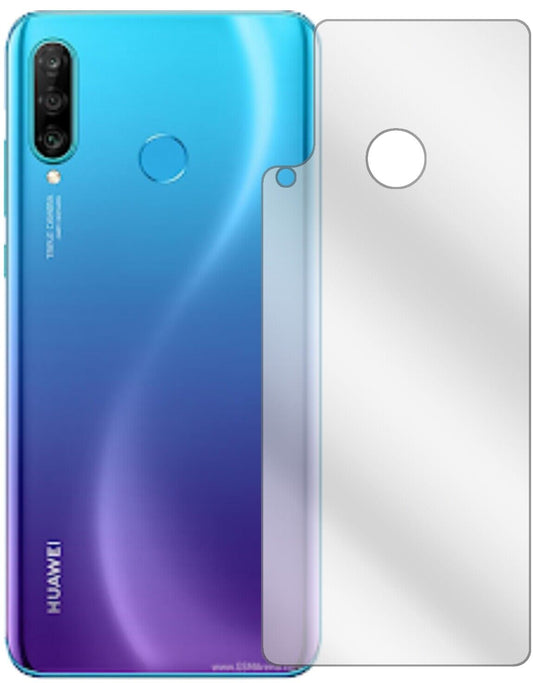 Klare Displayschutzfolie von dipos passend für Huawei P30 Lite Rückseite, präziser Zuschnitt und blasenfrei montiert