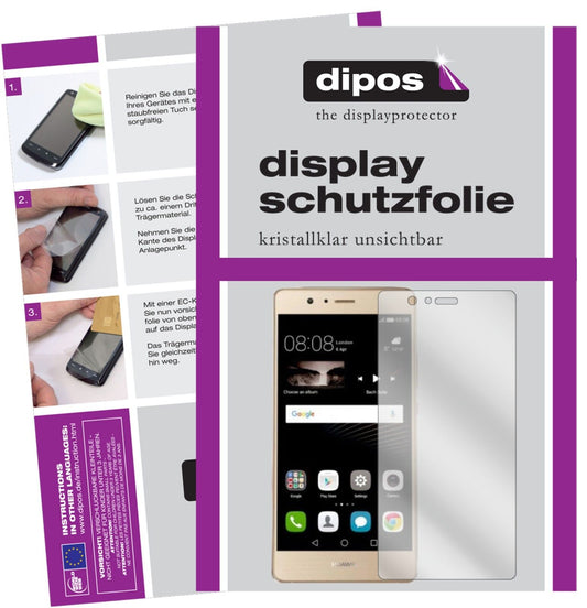 Klare Displayschutzfolie von dipos passend für Huawei P9 Lite 2017, präziser Zuschnitt und blasenfrei montiert