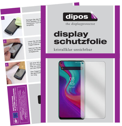 Klare Displayschutzfolie von dipos passend für Infinix Note 7, präziser Zuschnitt und blasenfrei montiert