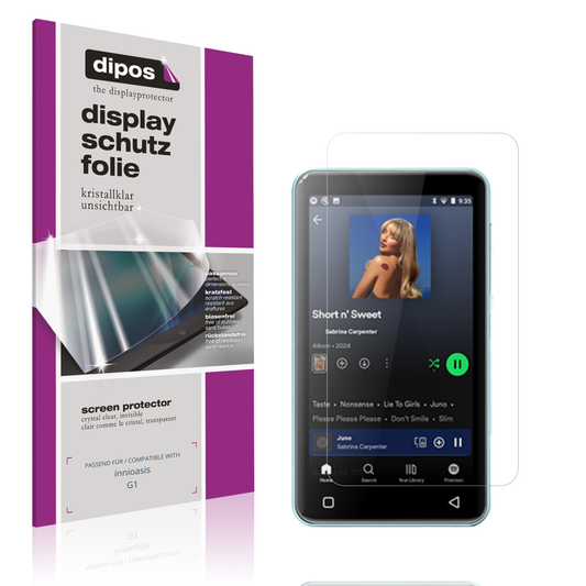 Klare Displayschutzfolie von dipos passend für innioasis G1, präziser Zuschnitt und blasenfrei montiert
