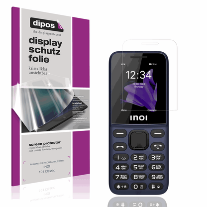Klare Displayschutzfolie von dipos passend für INOI 101 Classic, präziser Zuschnitt und blasenfrei montiert