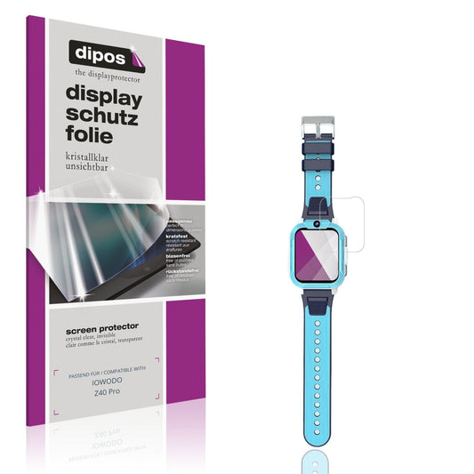 Klare Displayschutzfolie von dipos passend für IOWODO Z40 Pro, präziser Zuschnitt und blasenfrei montiert