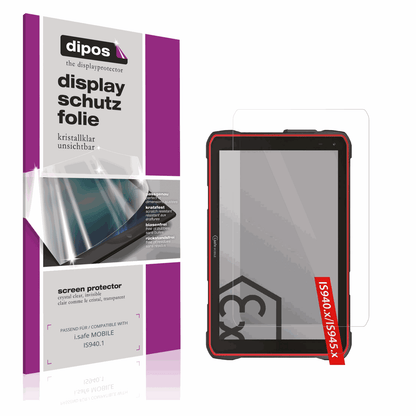 Klare Displayschutzfolie von dipos passend für i.safe MOBILE IS940.1, präziser Zuschnitt und blasenfrei montiert