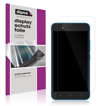 Klare Displayschutzfolie von dipos passend für itel A23 pro, präziser Zuschnitt und blasenfrei montiert