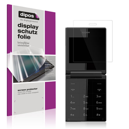 Klare Displayschutzfolie von dipos passend für Itel Flip One, präziser Zuschnitt und blasenfrei montiert