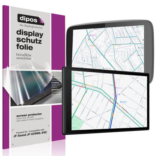 Klare Displayschutzfolie von dipos passend für JF-Sound JF-039W6-X9C, präziser Zuschnitt und blasenfrei montiert