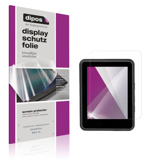 Klare Displayschutzfolie von dipos passend für Joueainou MP3-16, präziser Zuschnitt und blasenfrei montiert