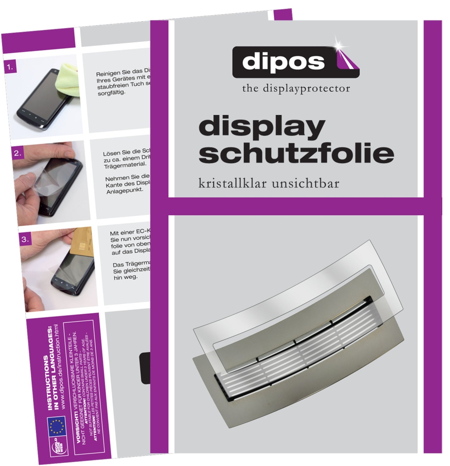 Klare Displayschutzfolie von dipos passend für Jura XJ9 Tropfblech, präziser Zuschnitt und blasenfrei montiert