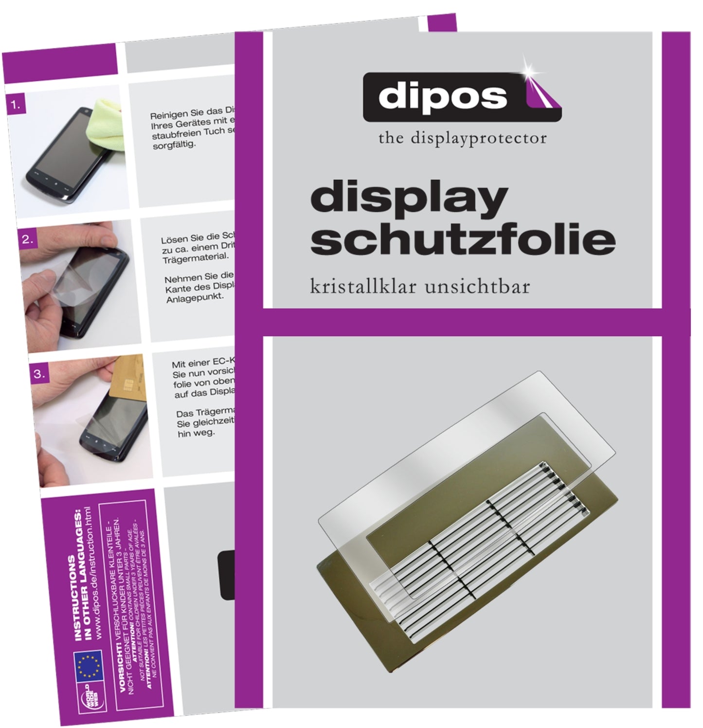 Klare Displayschutzfolie von dipos passend für Jura Z8 Tropfblech, präziser Zuschnitt und blasenfrei montiert