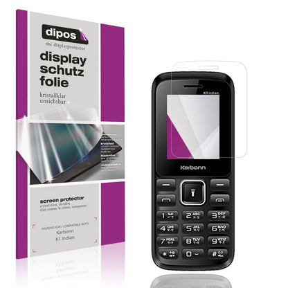 Klare Displayschutzfolie von dipos passend für Karbonn K1 Indian, präziser Zuschnitt und blasenfrei montiert