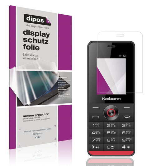 Klare Displayschutzfolie von dipos passend für Karbonn K142, präziser Zuschnitt und blasenfrei montiert