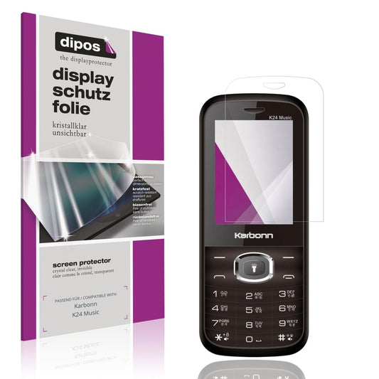 Klare Displayschutzfolie von dipos passend für Karbonn K24 Music, präziser Zuschnitt und blasenfrei montiert