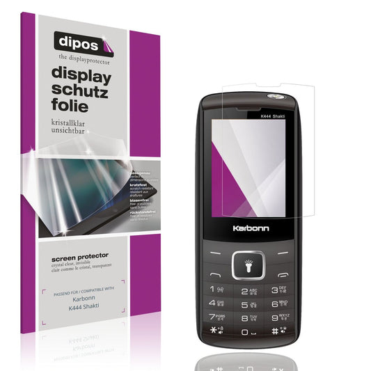 Klare Displayschutzfolie von dipos passend für Karbonn K444 Shakti, präziser Zuschnitt und blasenfrei montiert