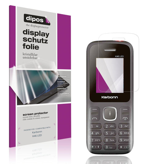 Klare Displayschutzfolie von dipos passend für Karbonn K46 LED, präziser Zuschnitt und blasenfrei montiert