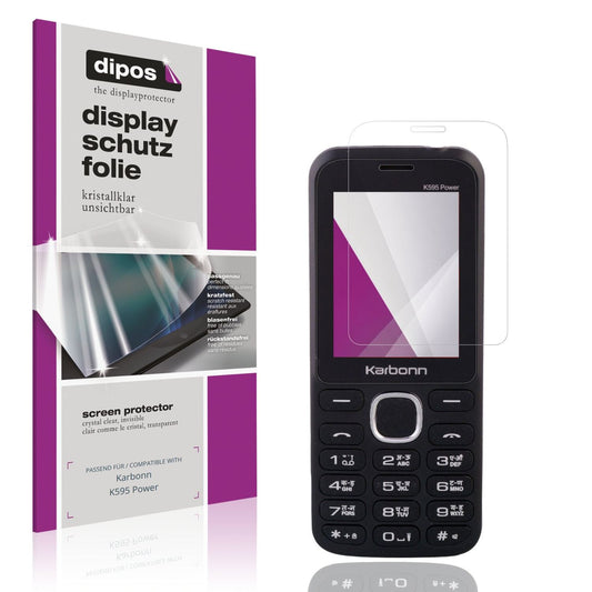 Klare Displayschutzfolie von dipos passend für Karbonn K595 Power, präziser Zuschnitt und blasenfrei montiert